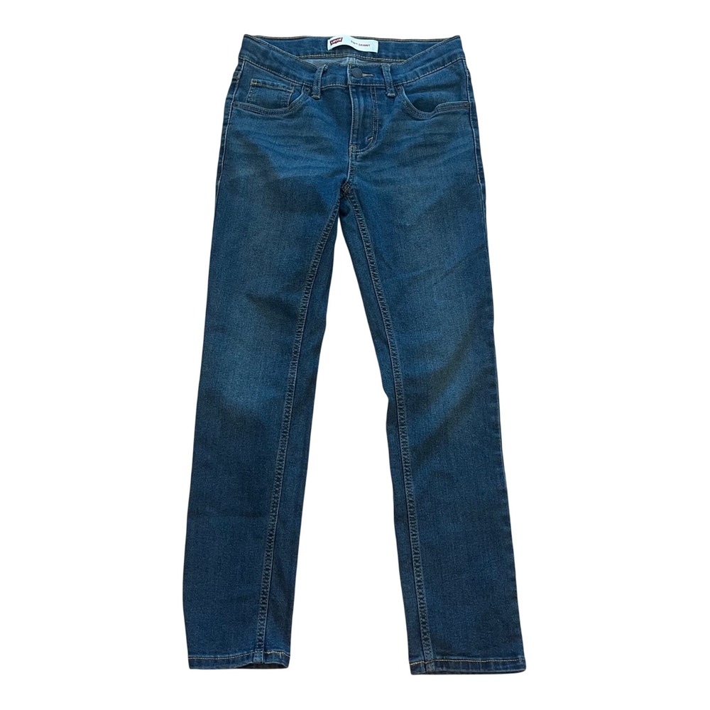 Levis 510 Skinny Boys Jeans Size 12 Reg Blue Denim Adjustable Waist 510TM